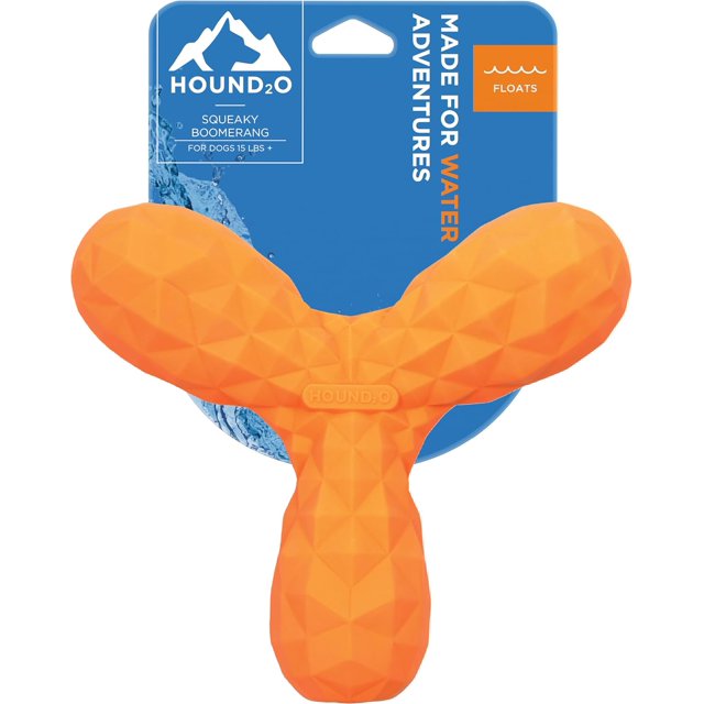 shiyou-Hound2O Jouets pour Chiens - Boomerang Qui Couine, Orange - Résistant, Engageant, & Interactif pour Toutes les Races - Mâcher, Chase, & Rapporter - Matériaux Durables Non Toxiques / Matériaux Qui Flottent, Facile à Nettoyer Extérieur