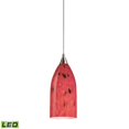thumbnail image 1 of 1 Light Pendant In Satin Nickel And Fire Red Glass - LED, 1 of 2