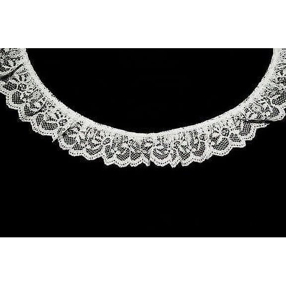 Lily 1",1.75",2.25" White Floral Ruffled Raschel Lace Trim Wholesale Lot Notions