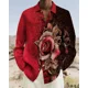 thumbnail image 1 of Camisa de manga larga de un solo pecho de alta calidad para hombre de moda social Camisa nueva con estampado de mariposa para hombre Top de estilo de diseñador callejero, 1 of 6