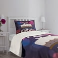 thumbnail image 5 of Ambesonne Abstract Quilted Bedspread Set 2 Pcs, Birthday Cake Candles, Twin Size, Pink Navy Blue White, 5 of 6