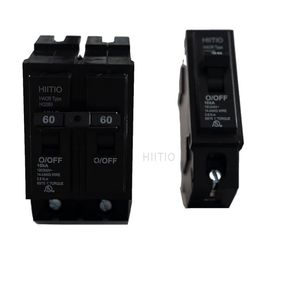 HIITIO 1-Pole 30A Thermal-Magnetic Circuit Breaker DC Disconnect Switch for Residential & Light Commercial, UL Listed