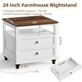 thumbnail image 2 of Nightstand with Charging Station, 1 Shelf & 2 Drawers End Table with USB Charging Ports, Bedside Table for Bedroom, Living Room, White, 2 of 6