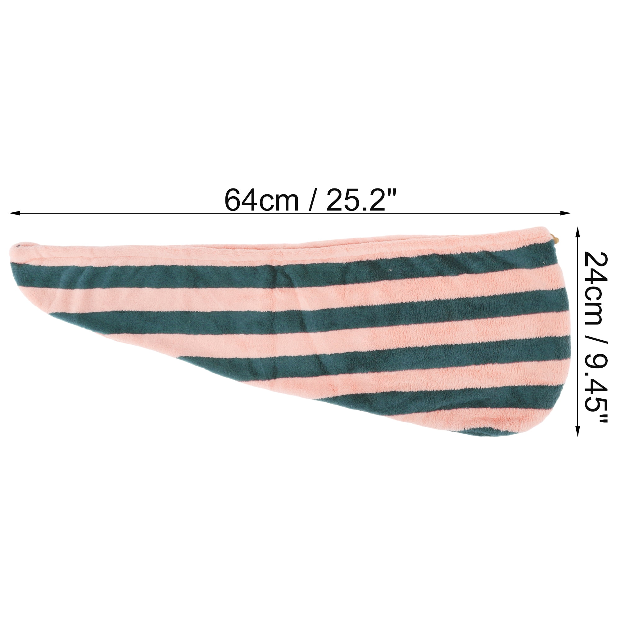 Unique Bargains 1 Pc Women Breathable Stripe Hair Drying Towel Pink, Navy Blue