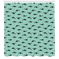 thumbnail image 3 of Ambesonne Whales Shower Curtain, Irregularly Arranged Mammals, 69"Wx70"L, Turquoise Charcoal Grey, 3 of 3