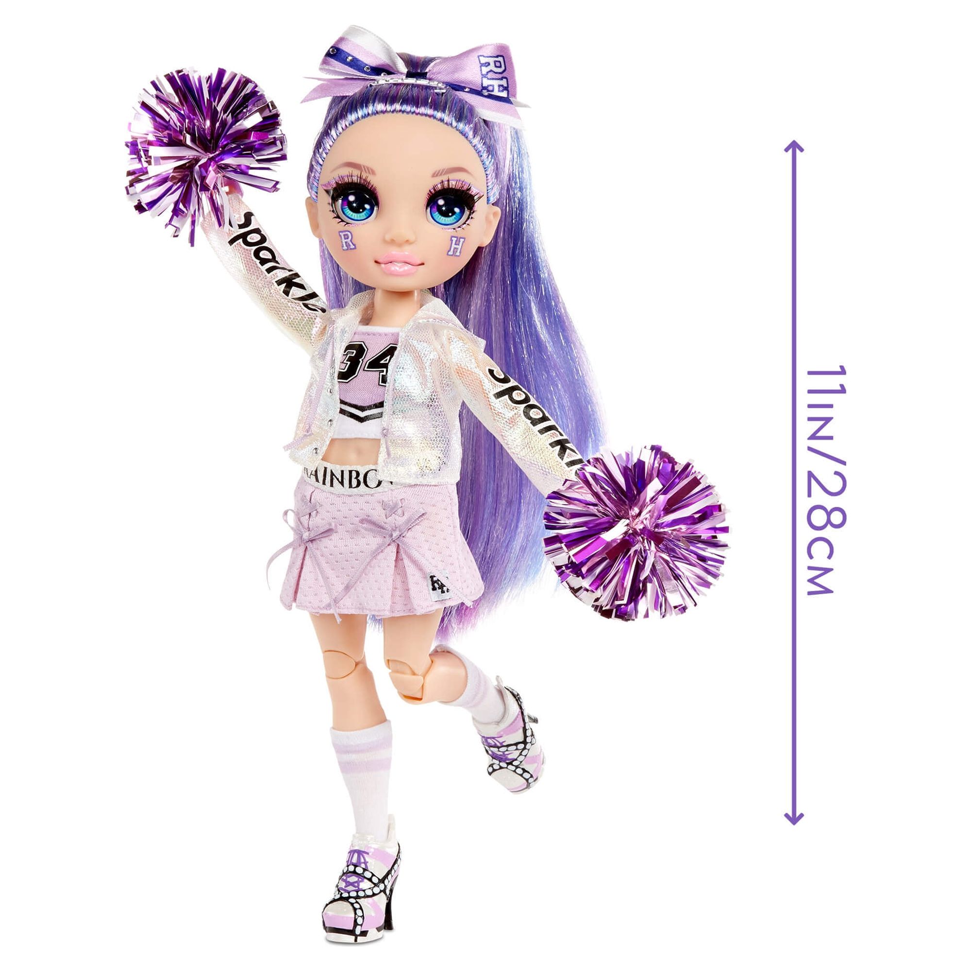 Rainbow High Cheer Violet Willow – Purple Fashion Doll with Pom Poms, Cheerleader Doll, Toys for Kids 6-12 Years Old - image 5 of 8