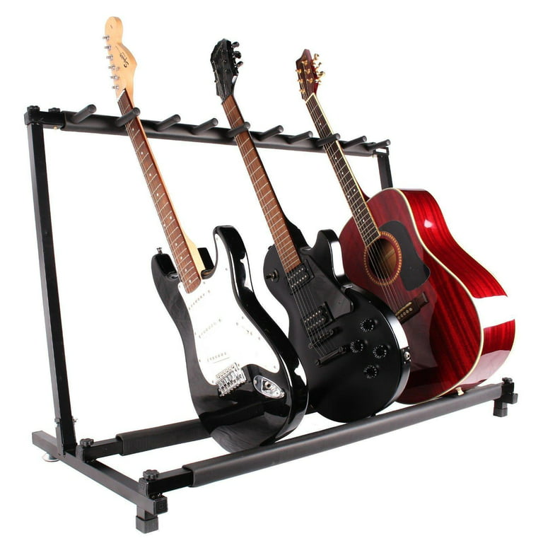 Musbeat Guitar Stand for Multiple Guitars, Hardwood Multi Guitar  Stand (3 Acoustic Guitar, 5 Electric or Bass), 5 Guitar Stand Rack for Men,  Folding Floor Guitar Rack Stand Display for Studio