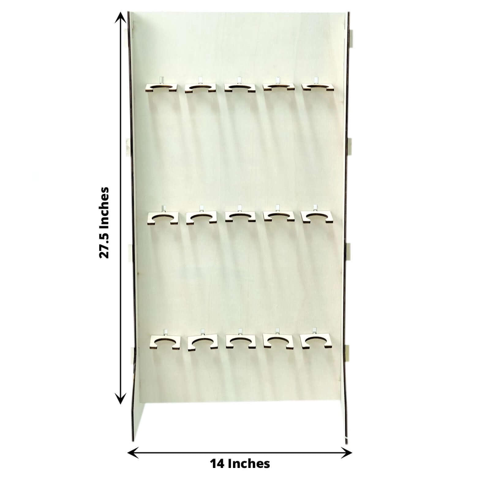 Efavormart 3-Tier Wooden Champagne Glass Flute Holder Wall Stand Rack, 15 Glass Drinks Shelf, Floor Standing Rectangular Drinks Rack