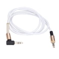 thumbnail image 3 of Metal 3,5 mm macho a macho codo estéreo auriculares coche cable de extensión de audio auxiliar 1 m/3,3 pies blanco, 3 of 14