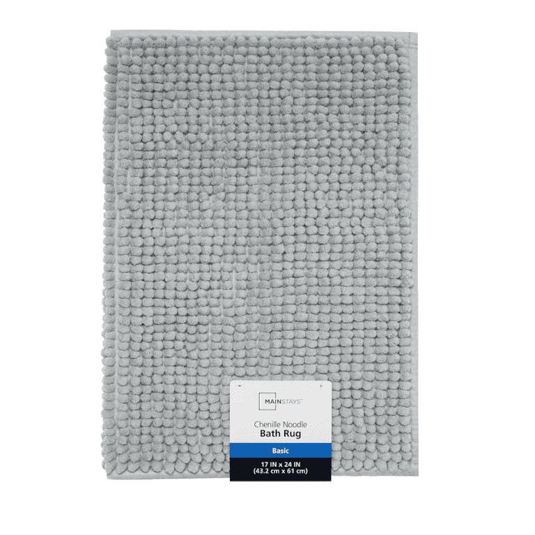 Mainstays Basic Polyester Chenille Noodle Bath Rug, Light School