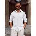 thumbnail image 6 of Youclos Men's Cotton Long Sleeve Casual Button-Down Shirt, Breathable Soft, 6 of 6