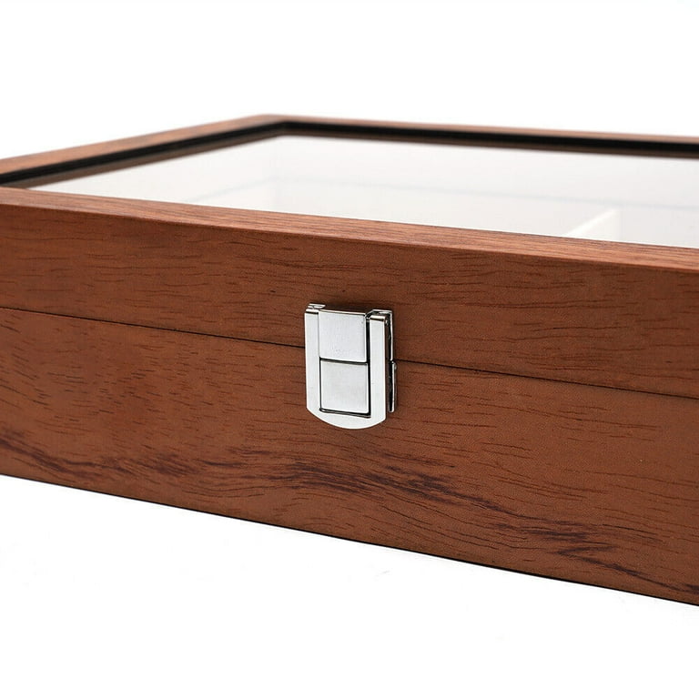 Slot Mahogany Wood Eye Glasses Storage Case Sunglasses Organizer