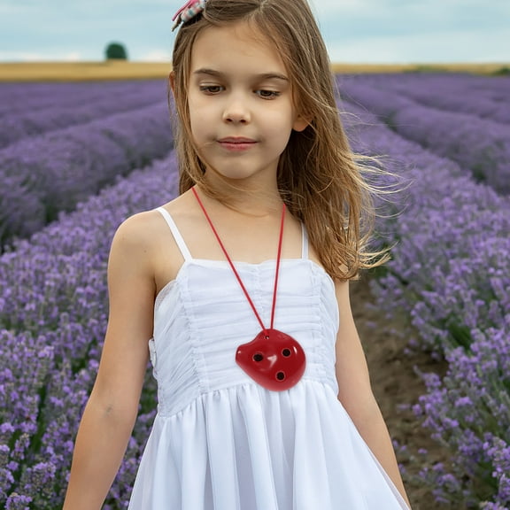 OUNONA 2pcs Ceramic Alto C Ocarina Flute 6 Holes with Lanyard and Music Sheet