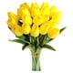 thumbnail image 1 of Luxtrada - Ramo de tulipanes artificiales de tacto real (20 unidades), color amarillo, 1 of 7