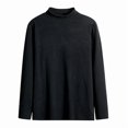 thumbnail image 4 of COSFO Long Sleeve Men Shirts Cotton Solid Casual Tops Comfy Loose Mock Neck Pullover Men Classic T-Shirt, 4 of 4