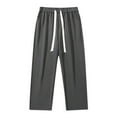 thumbnail image 4 of Zylarhe Casual Pants for Men Men's Solid Color Loose Sag Straight Leg Wide Leg Pants Casual Sweatpants Nonslip Band, 4 of 5