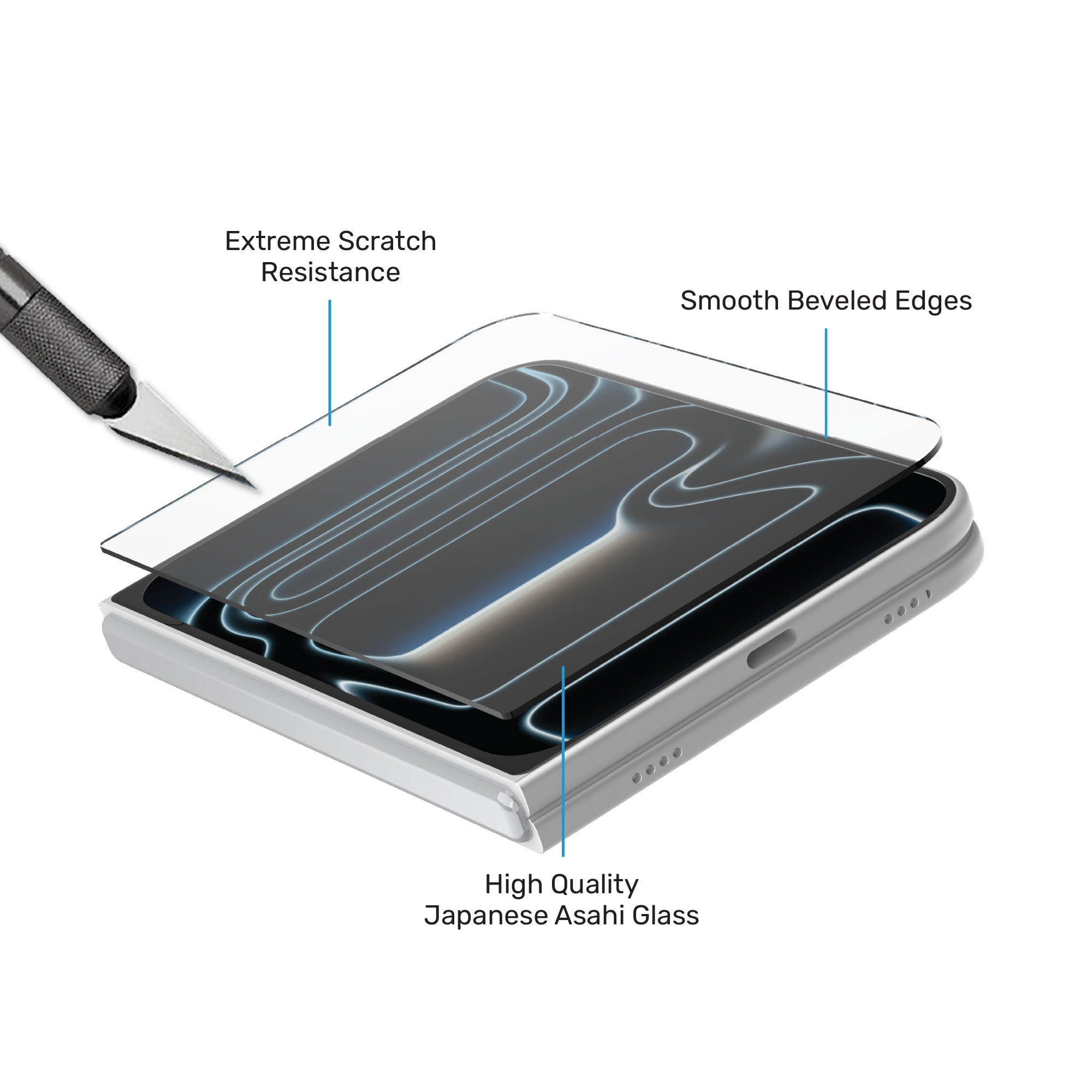 DuraGlass Tempered Glass Screen Protector for iPhone Duo with Easy Application Tray