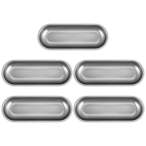 5 Pcs Hot Dog Mold Carbon Steel Sausage Molds Non Stick Bakeware Oval Hot Dog Bun Baking Pan for DI