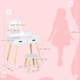 thumbnail image 3 of Qaba Ensemble de Coiffeuse pour Enfants avec Miroir et Tabouret pour 3-6 Ans, Blanc, 3 of 10