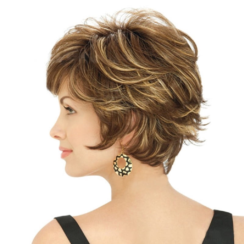 Women's short hair wig natural realistic fashion short hair wig set