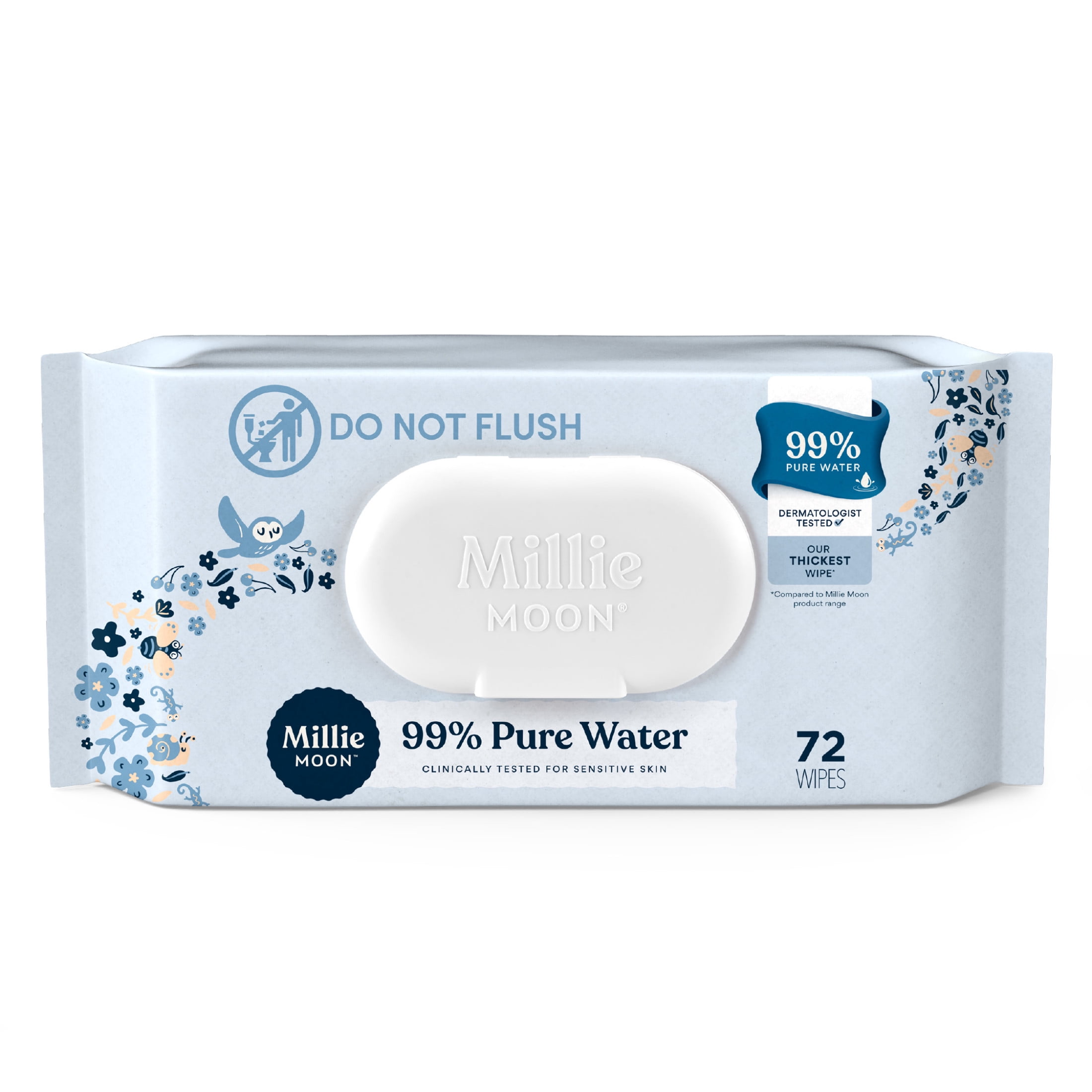 Millie Moon 99% Pure Water Baby Wipes, 576 Count (Select for More Options)