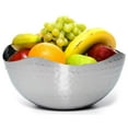 thumbnail image 3 of Bezrat Hammered Stainless Steel Serving Bowl – Multipurpose Fruit/Salad/Snacks Decorative Metal Wave Bowls (9.4" x 9.4"), 3 of 6