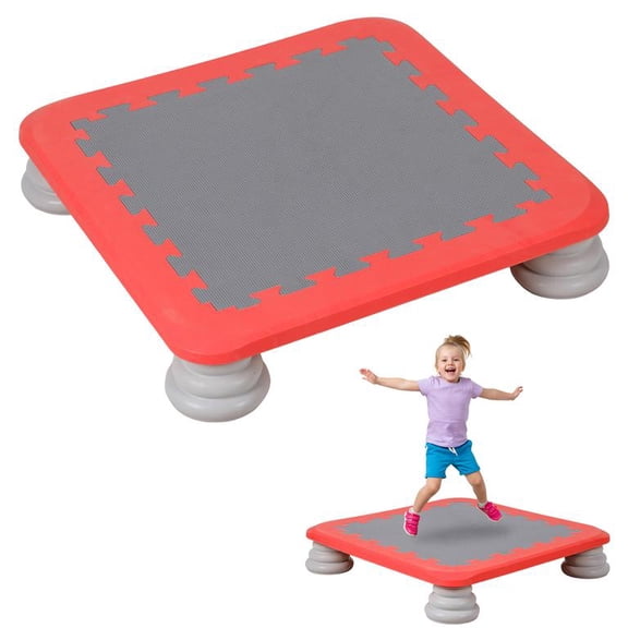 Floseru 26 Inch Mini Trampoline Red, Toddler Sensory Trampoline with Non-Slip Base, 200lbs Capacity, for Indoor Outdoor Activity, 26 x 26 x 5 Inch