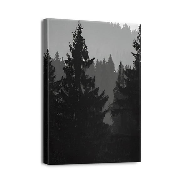Ajoutez une Touche Naturelle avec une Impression sur Toile de Forêt Brumeuse au Lever de Soleil 12x16 Pouces - Décoration Murale Parfaite pour Toute Pièce