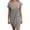 Gray, variant on Honeeladyy Sales Knotted Hem Dress for Women Summer Hollow Out V Neck Short Sleeve Dress Casual Comfy Home Dress Holiday Midi Dresses Black