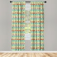 thumbnail image 3 of Ambesonne Tropical Curtains, Minimalist Palm Leaves, Pair of 28"x63", Almond Green Pale Orange, 3 of 4