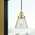 thumbnail image 2 of 616-1PH-AB-G62 Innovations Lighting Cone - 1 Light Mini Pendant In Industrial Style-9.5 Inches Tall and 6.25 Inches Wide-Antique Brass Finish-Clear, 2 of 7