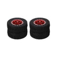 thumbnail image 3 of Front Rear Rubber Tires, Durable Wear  Heavy Duty Anti Skid Strong Cushioning RC Tires and Wheel Rims Set  for 1/24 RC Car Black,Silver,Red, 3 of 8