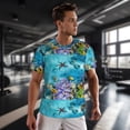 thumbnail image 3 of Wukai Corals and Tropical Fish Print Men's Short-Sleeved Mesh T-Shirt,Quick-Dry Short Sleeve Workout T-Shirt-X-Small, 3 of 8