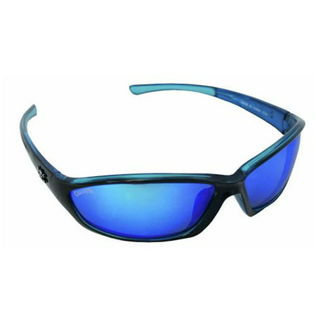 Calcutta Backspray Sunglasses, Black / Blue Frame, Blue Mirror Lens Polarized