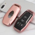 thumbnail image 5 of Glossy Rose Gold Soft TPU Remote Key Fob Cover Case For Ford Lincoln 4 / 5 Button Intelligent Keyless, 5 of 6
