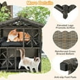 thumbnail image 4 of Gymax Outdoor Rattan Cat House 2-Tier Wicker Windows Removable Cushions Large Entrance, 4 of 10