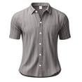 thumbnail image 7 of Ashirexll Mens Button up Shirts Short Sleeve, Big and Tall Shirts for Men, Striped Printed Summer Casual Short Sleeve Button Turndown Collar Pocket Shirts, 7 of 7