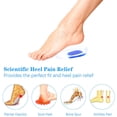 thumbnail image 2 of Taloneras de gel de silicona - Plantillas para zapatos para fascitis plantar, dolor en el talón, dolor en el talón, curación de talones secos y agrietados, tendinitis de Aquiles - Almohadillas, 2 of 6