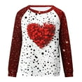 thumbnail image 4 of Penkiiy Mode Dames Saint-Valentin Imprimé Sans Tête Manches Longues Col Rond m Rouge, 4 of 5