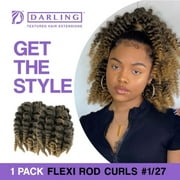 Darling Flexi Rod Curls Crochet Hair 2X Pack, 14 inch, #1/27, Adult, Female