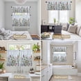 thumbnail image 6 of Spring Floral Kitchen Curtains Sets for Windows 24 Inch Length, Blue Plaid Botanical Flowers Butterfly Rod Pocket Window Treatments Tier Curtains and Valances Set for Bedroom/Bathroom, 6 of 8