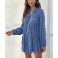 thumbnail image 2 of Vestido Casual De Mujer, Vestido De Camisa De Un Solo Pecho Empalme De Poliéster Para El Trabajo ANGGREK Otros, 2 of 6