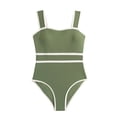 thumbnail image 1 of Girls Color Block Swimsuit For Big Kids with UV Protection and Chlorine Resistance, One-Piece Bathing Suit for Beach and Pool, 1 of 9
