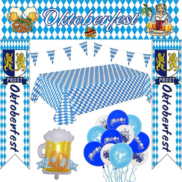 Decoración Oktoberfest YONGSHENG Juego completo de fiesta 12 pulgadas azul claro