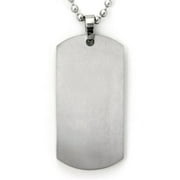 Titanium Kay Titanium Engravable Brushed Finish Dog Tag Pendant with 24" Bead Chain (L)