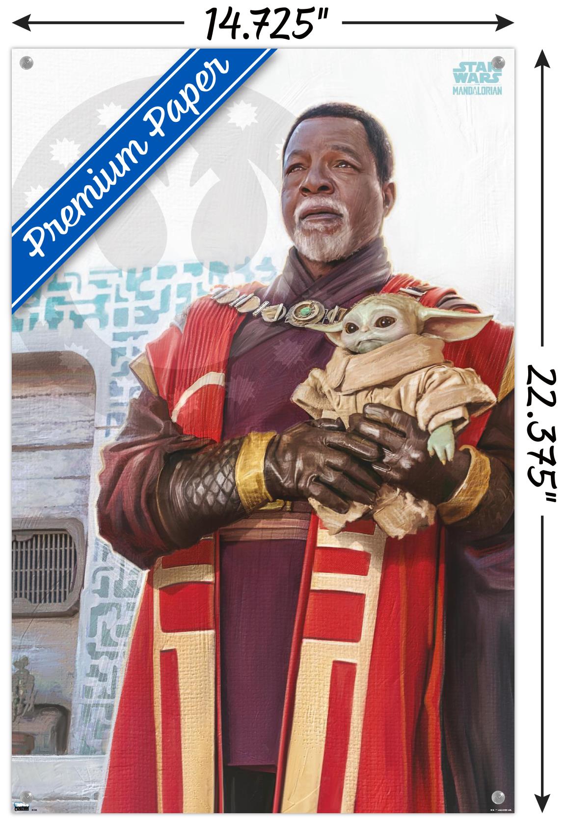 Star Wars: The Mandalorian Season 3 - Grogu and Greef Karga Wall Poster with Push Pins, 14.725" x 22.375"