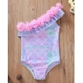 thumbnail image 2 of Toddler Kids Baby Girls Flower Swimwear Bikini  Swimsuit One Shoulder Bathing Suit, 2 of 5