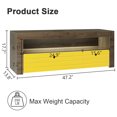thumbnail image 3 of Mid Century Modern TV Stand LED Entertainment Center for TVs up to 55'' Wood TV Cabinet Media Console Table 2 Drawer Storage Open Shelves, 3 of 12