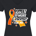 thumbnail image 4 of Inktastic Leukemia Awareness Yippee no More Chemo for Me Women's V-Neck T-Shirt, 4 of 5