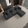 thumbnail image 4 of 120" Cloud Couch Sectional for Living Room, Down Filled Convertible L Shape Couch with Ottoman,Black, 4 of 15